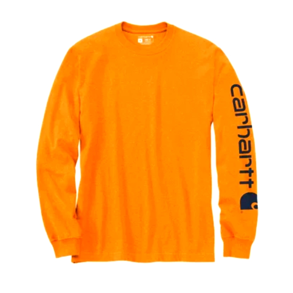 NWT Carhartt Logo Sleeve Graphic Men's Long Sleeve T-Shirt Loose Fit
